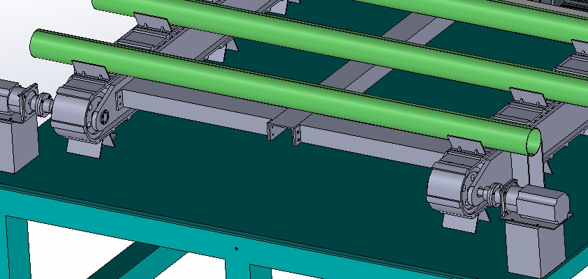 6米长焊管的自动传送线