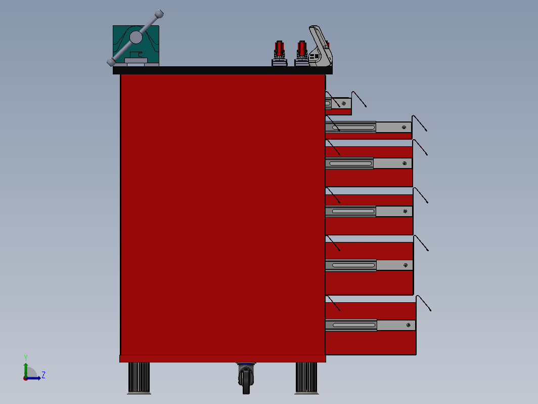 机械工程师的工作台工具柜