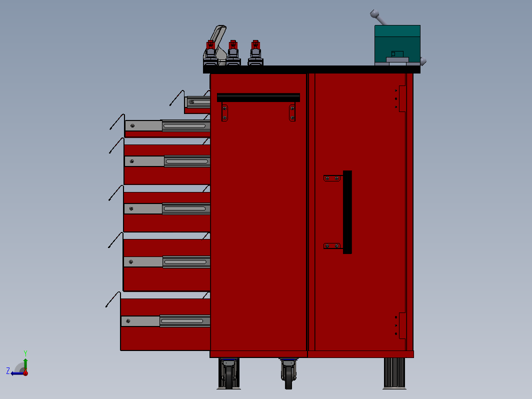 机械工程师的工作台工具柜