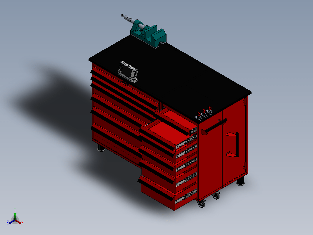 机械工程师的工作台工具柜