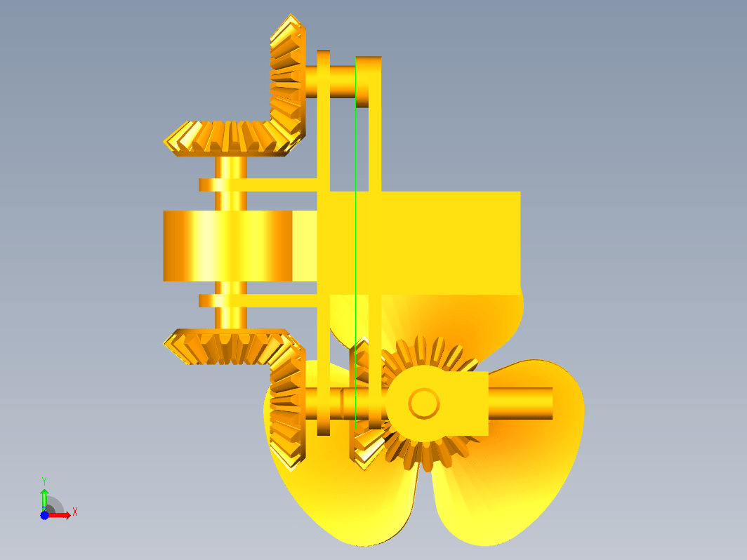 齿轮传动的摇头风扇及仿真三维UG10.0带参