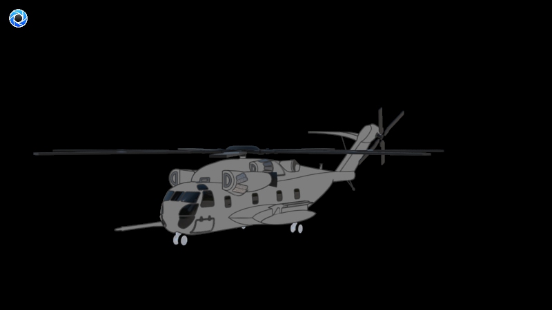 Sikorsky CH-53E涡喷直升机飞机简易模型