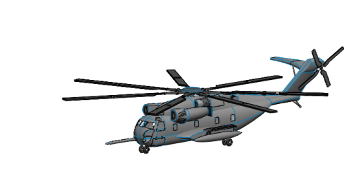 Sikorsky CH-53E涡喷直升机飞机简易模型缩略图