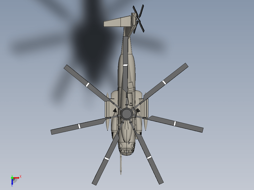 Sikorsky CH-53E涡喷直升机飞机简易模型