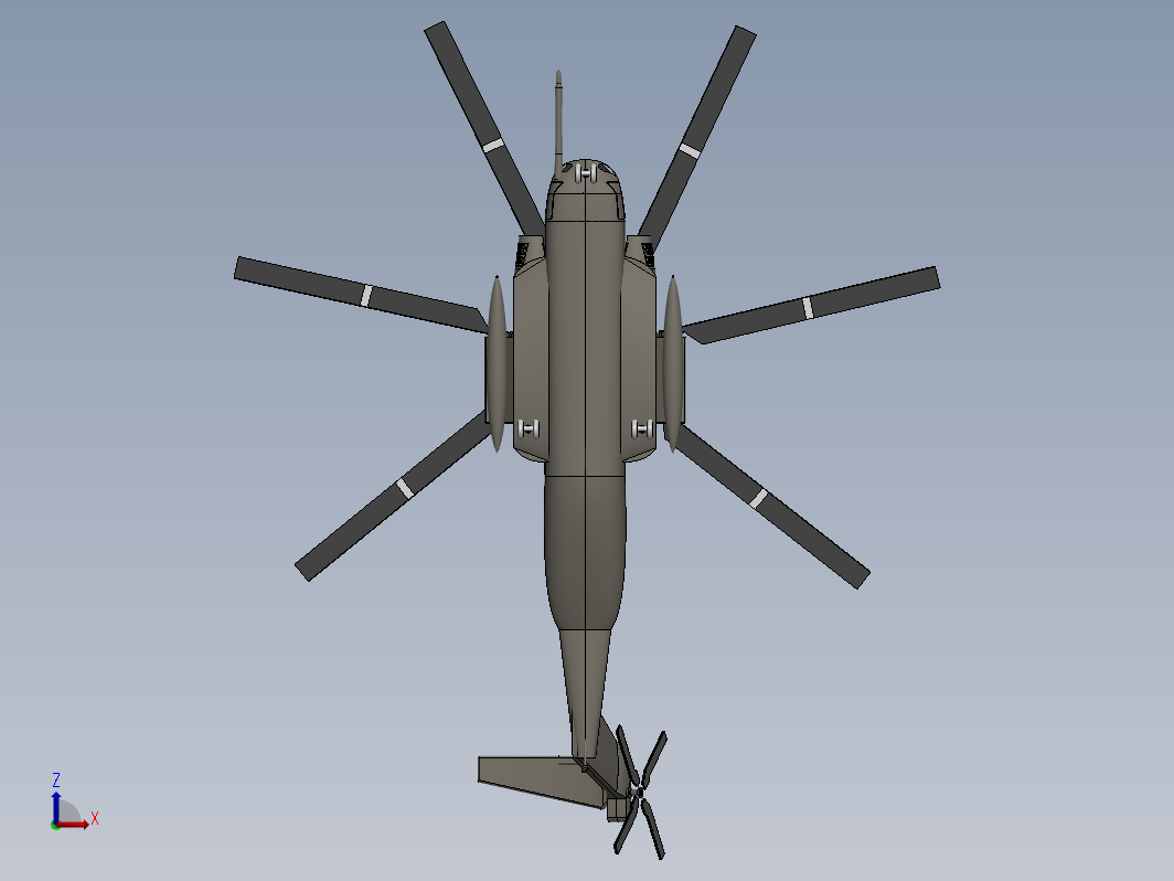 Sikorsky CH-53E涡喷直升机飞机简易模型