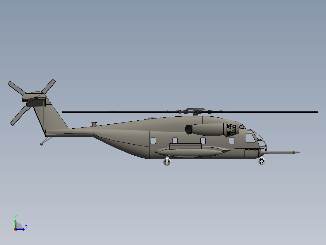 Sikorsky CH-53E涡喷直升机飞机简易模型