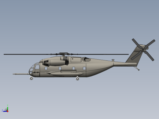 Sikorsky CH-53E涡喷直升机飞机简易模型缩略图