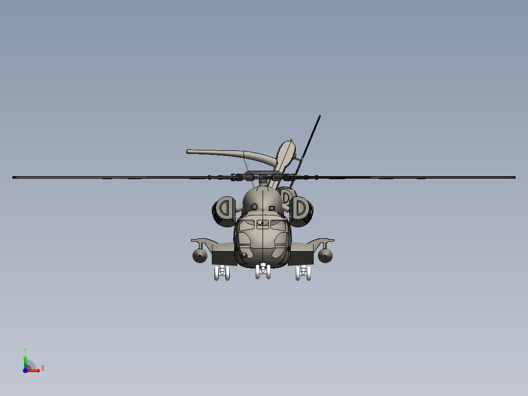 Sikorsky CH-53E涡喷直升机飞机简易模型