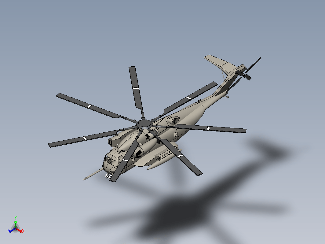 Sikorsky CH-53E涡喷直升机飞机简易模型