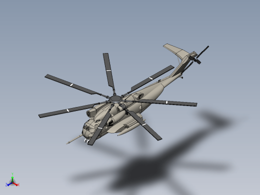Sikorsky CH-53E涡喷直升机飞机简易模型缩略图