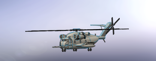 Sikorsky CH-53E涡喷直升机飞机简易模型缩略图