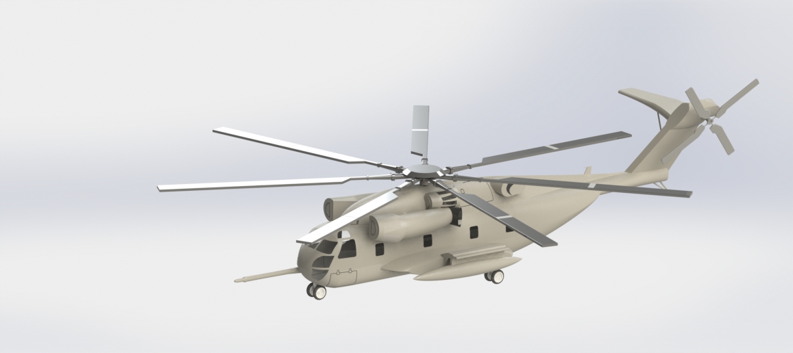 Sikorsky CH-53E涡喷直升机飞机简易模型