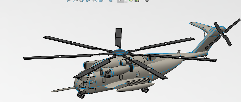 Sikorsky CH-53E涡喷直升机飞机简易模型