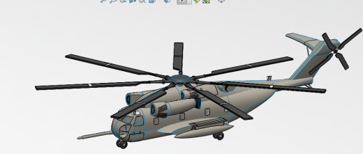 Sikorsky CH-53E涡喷直升机飞机简易模型缩略图