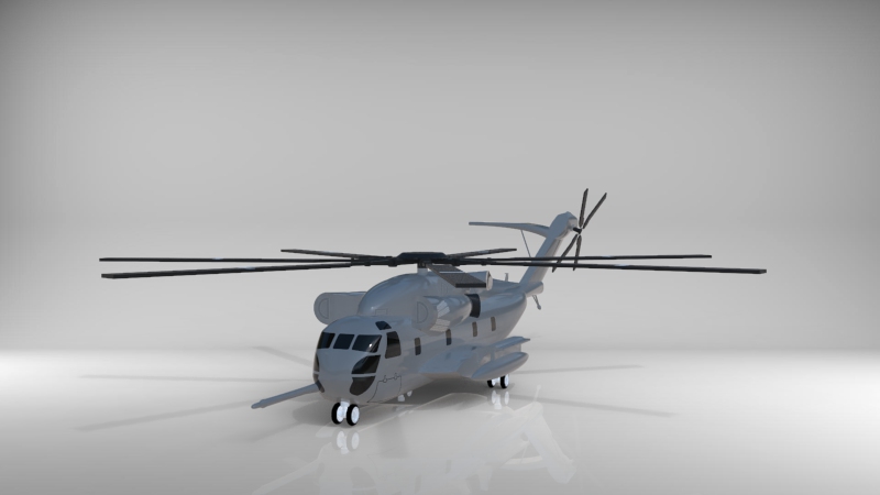 Sikorsky CH-53E涡喷直升机飞机简易模型