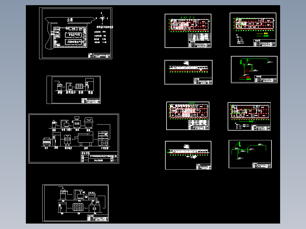 面包蛋糕糕点食品工厂设计CAD图纸