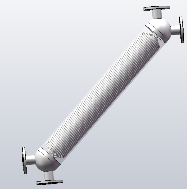 螺旋缠绕式换热器压力容器三维SW2018带参+CAD+说明