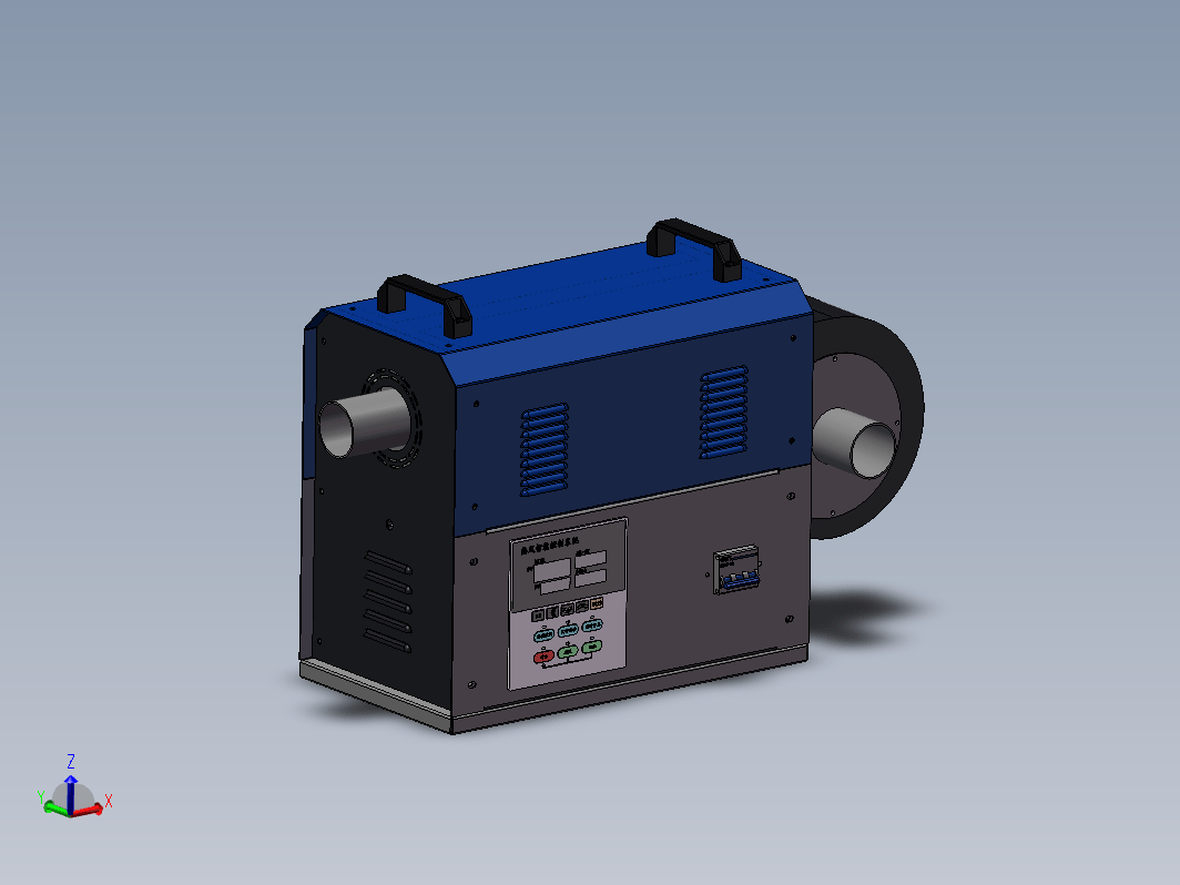 工业热风机7.5KW、鼓风机三维SW2020带参