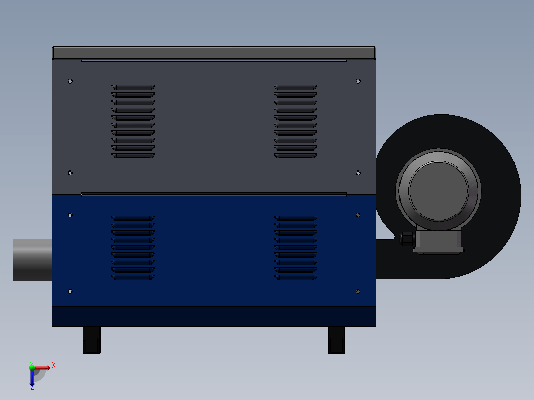 工业热风机7.5KW、鼓风机三维SW2020带参