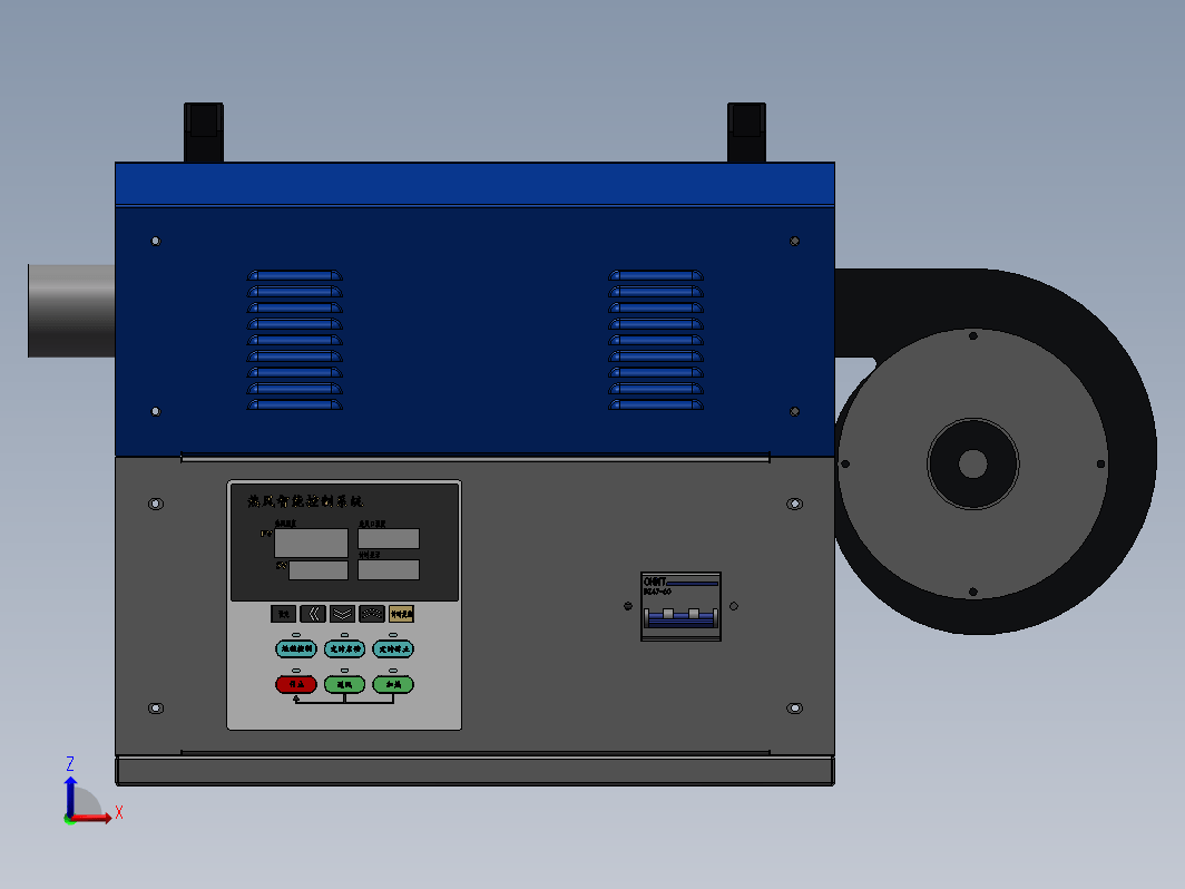 工业热风机7.5KW、鼓风机三维SW2020带参