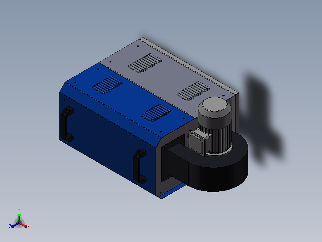 工业热风机7.5KW、鼓风机三维SW2020带参