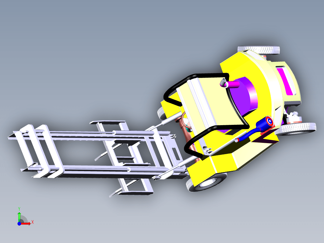 62 叉车 CATIA stp