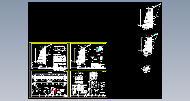 混凝土重力式挡土墙及混凝土防护栏杆图+CAD+说明