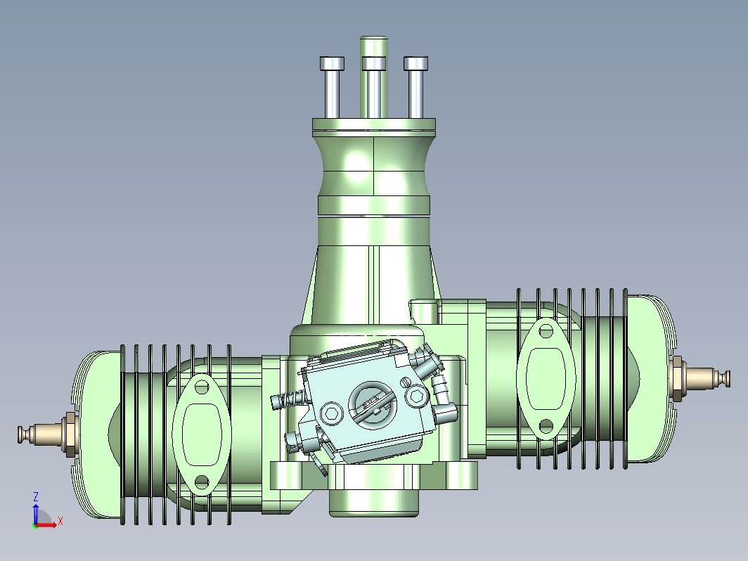 Dla64双缸发动机模型3D图纸 STP格式