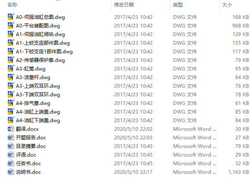 Stewart平台电液驱动机构设计CAD+说明缩略图