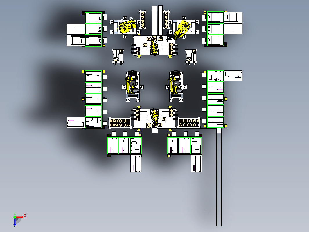 SMT CELL3移載PCBA進行測試 單個Cell內可進行4站測試