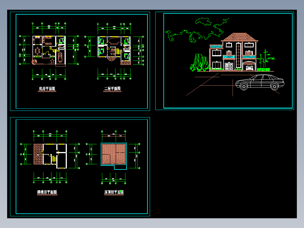 单栋小别墅建筑图