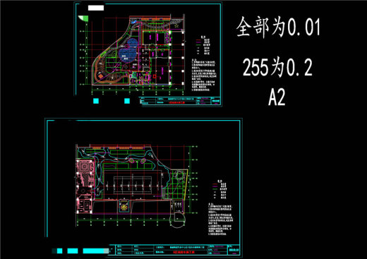 给排水施工图CAD景观图纸