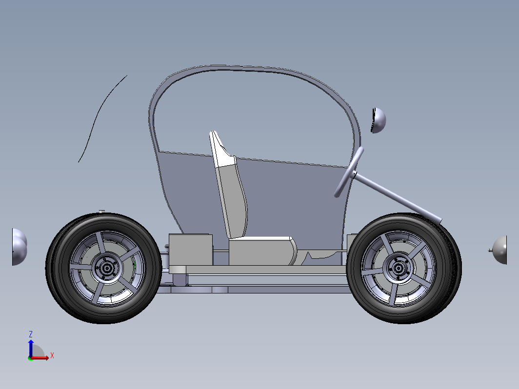 小型电动汽车轮毂电机及转向系统设计CAD+说明