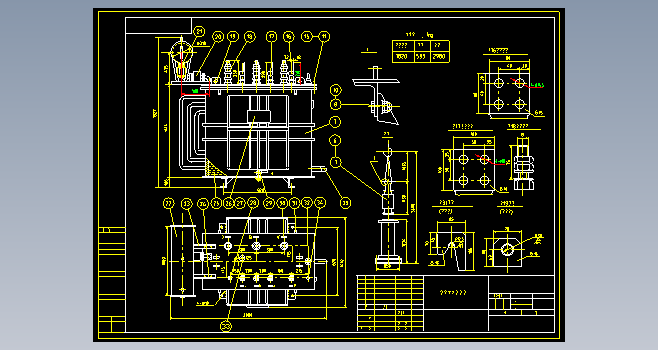 油浸式变压器1000KVA10KV CAD