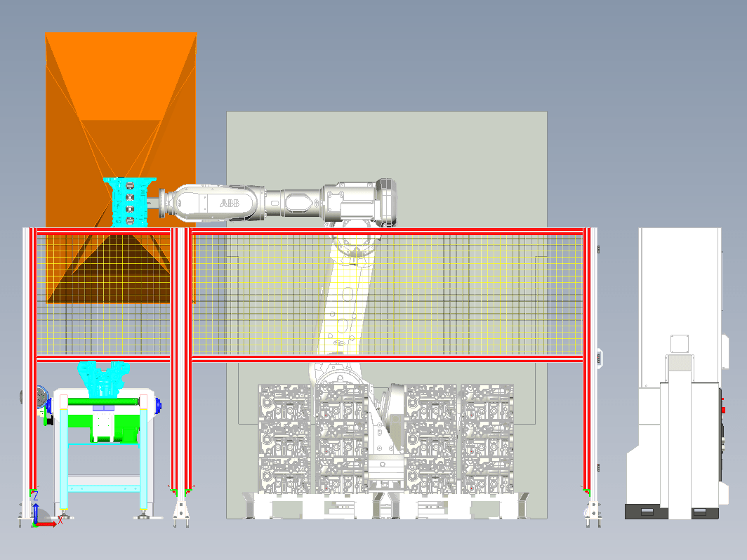 机器人自动化上下料缸体到打磨专机上，配套3D视觉系统