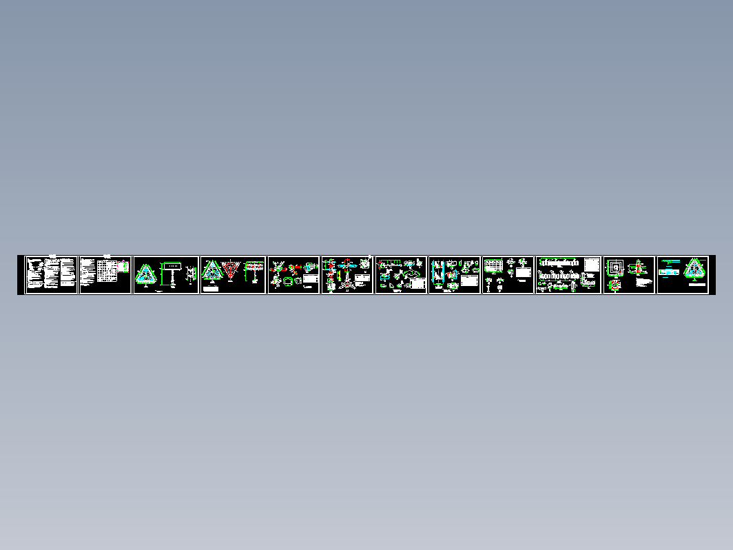 单立柱钢结构广告牌全套结构施工图CAD图纸