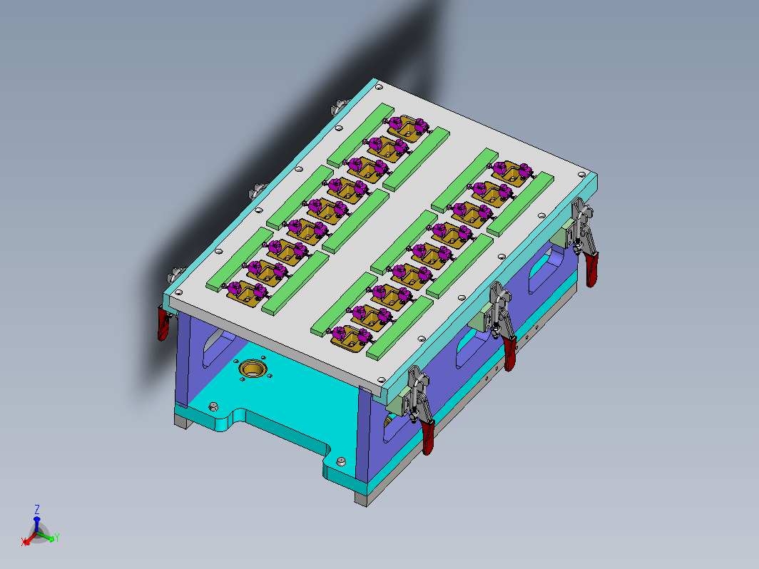 C20电池模组连接片与极柱焊接夹具