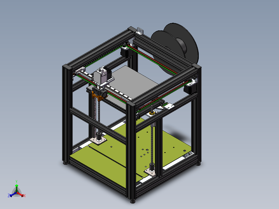 corexy 3d打印机三维SW2016带参