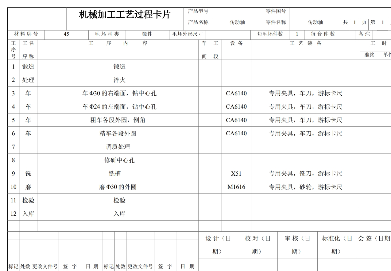 传动轴机械加工工艺规程及铣键槽夹具设计+CAD+说明