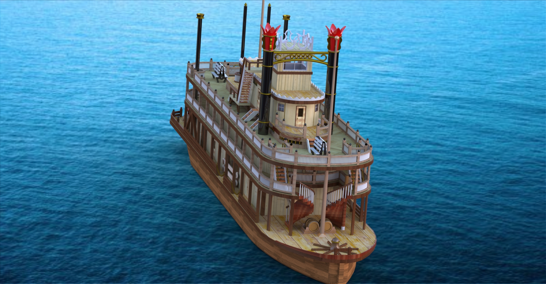 蒸汽轮桨船模型