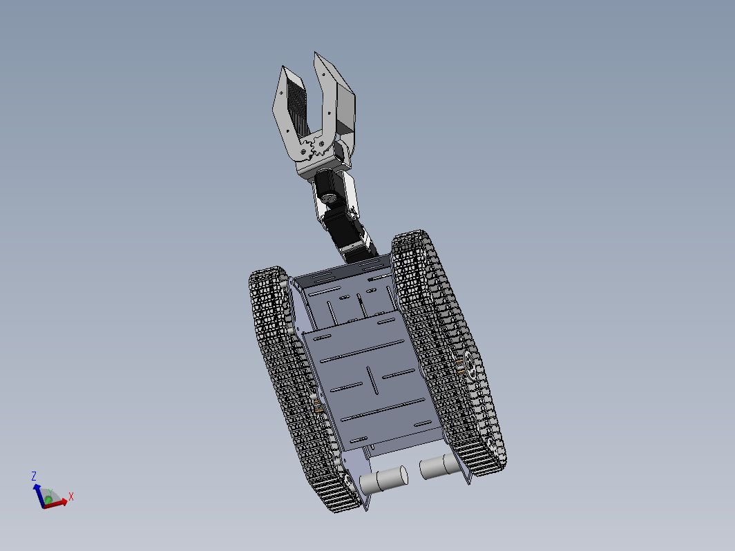 机械手履带小车三维SW2018无参