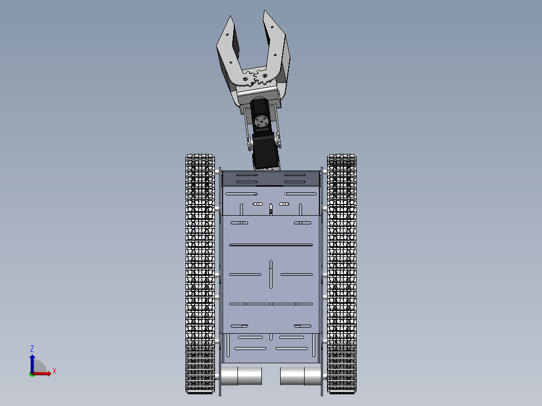 机械手履带小车三维SW2018无参