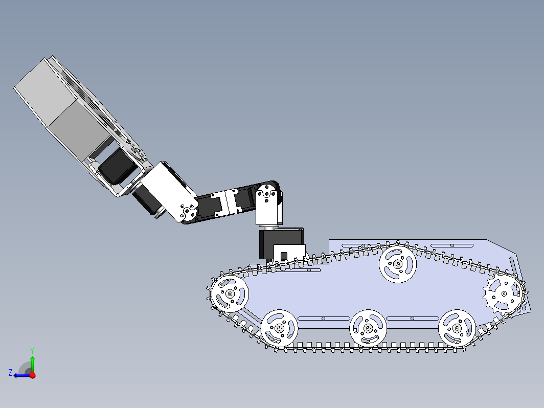 机械手履带小车三维SW2018无参