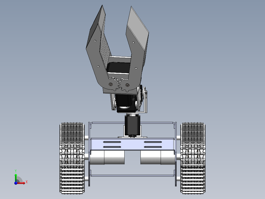 机械手履带小车三维SW2018无参