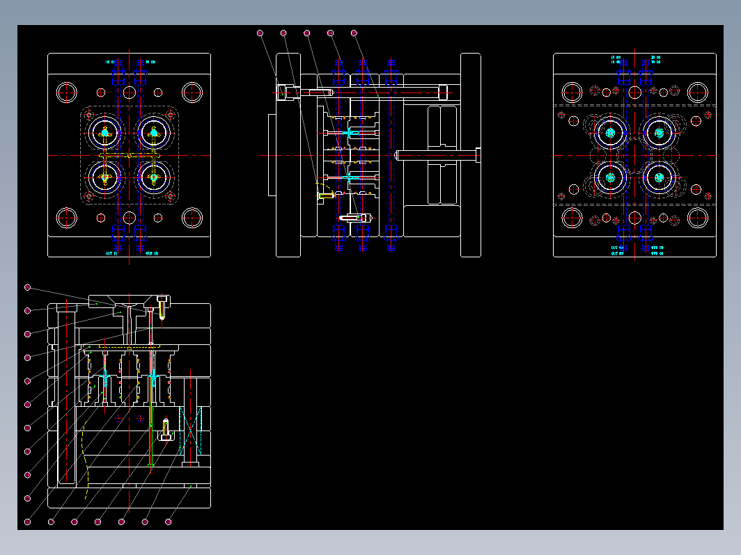 直齿轮模具结构示意图