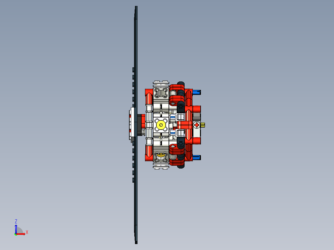 lego拼装8缸星型引擎演示机构