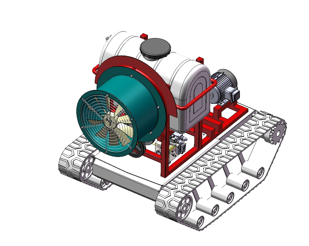 遥控果园喷药车三维SW2016带参+CAD+说明书