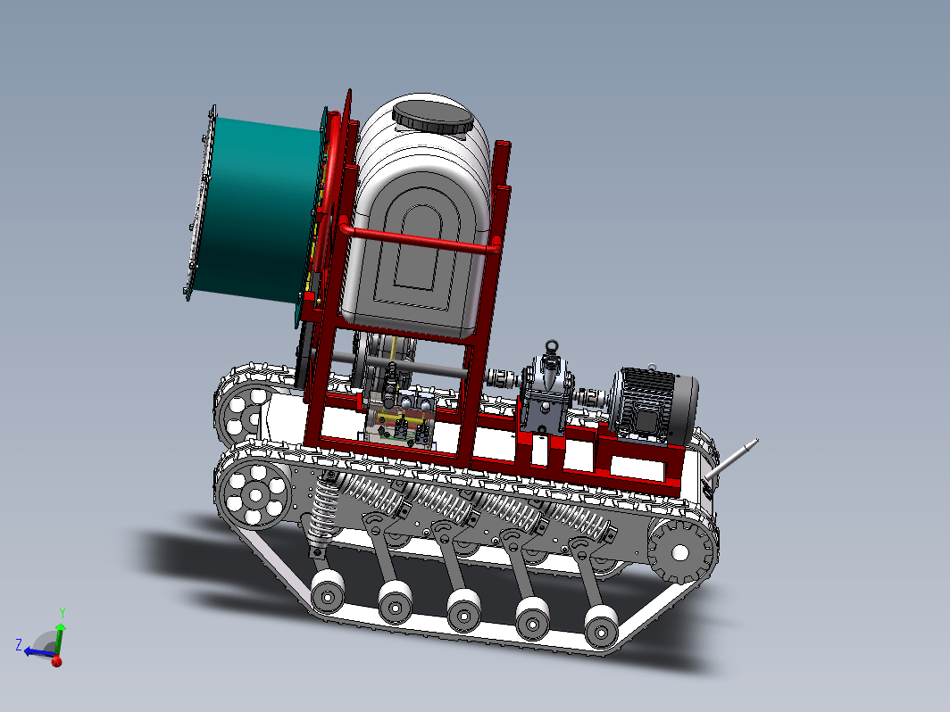 遥控果园喷药车三维SW2016带参+CAD+说明书