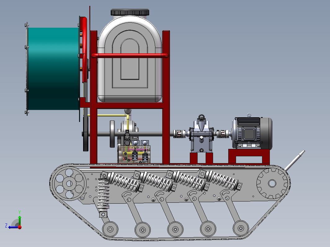 遥控果园喷药车三维SW2016带参+CAD+说明书