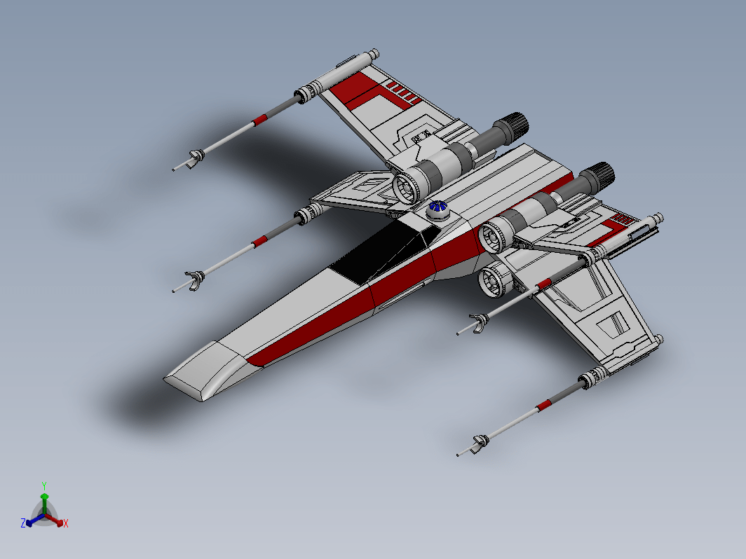 T65 Xwing翼星际战斗机模型